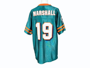 REEBOK NFL Dophins Marshall リーボック フットボール アメフト ゲームシャツ グリーン サイズ XL 美品中古 4b001404