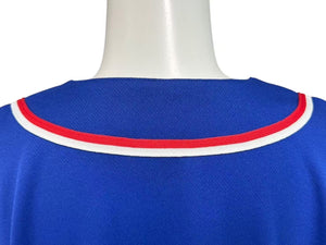 極美品 MLBRangers エムエルビー テキサスレンジャース ベースボールシャツ ユニフォーム ブルー ホワイト レッド ブルー XL 中古 4b001410