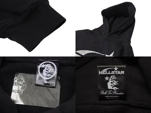 新品未使用 HELLSTAR ヘルスター Uniform Hoodie ユニフォーム フーディー パーカー 6CCFEBCD サイズM ブラック 中古 4b001415