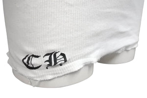 CHROME HEARTS クロムハーツ ホースシュー ロゴ プリント タンクトップ ホワイト コットン フローラルクロス サイズM 良品 中古 4b001419