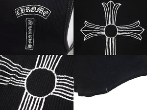CHROME HEARTS クロムハーツ FUCK YOU クロス バック プリント タンクトップ ブラック コットン サイズL 美品 中古 4b001420