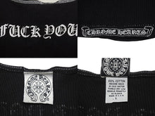 Load image into Gallery viewer, CHROME HEARTS クロムハーツ FUCK YOU クロス バック プリント タンクトップ ブラック コットン サイズL 美品 中古 4b001420