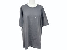 Load image into Gallery viewer, GOOD ENOUGH グッドイナフ G Logo 刺繍 フラワー柄 バックプリント 半袖Tシャツ ロゴ 90s グレー サイズM コットン 美品 中古 4b001427
