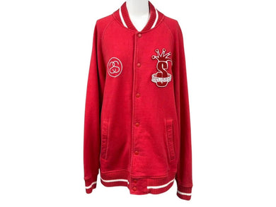 STUSSY AUTHENTIC GEAR オールド ステューシー オーセンティック ギア 90's スタジャン ジャケット レッド サイズM 美品 中古 4b001434 