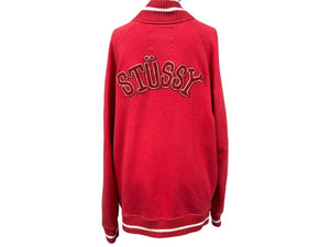 STUSSY AUTHENTIC GEAR オールド ステューシー オーセンティック ギア 90's スタジャン ジャケット レッド サイズM 美品 中古 4b001434 