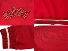 画像をギャラリービューアに読み込む, STUSSY AUTHENTIC GEAR オールド ステューシー オーセンティック ギア 90&#39;s スタジャン ジャケット レッド サイズM 美品 中古 4b001434 
