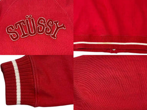 STUSSY AUTHENTIC GEAR オールド ステューシー オーセンティック ギア 90's スタジャン ジャケット レッド サイズM 美品 中古 4b001434 