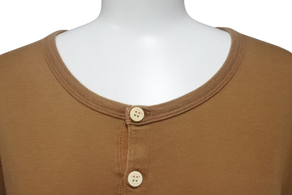 VISVIM - VISVIM ビズビム DOUBLE SCOOP HENLEY ヘンリーネック 半袖Tシャツ 0112105010007 ブラウン サイズ3 美品 中古 4b001441 VISVIM ビズビム DOUBLE SCOOP HENLEY ヘンリーネック 半袖T