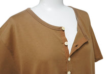 Load image into Gallery viewer, VISVIM ビズビム DOUBLE SCOOP HENLEY ヘンリーネック 半袖Tシャツ 0112105010007 ブラウン サイズ3 美品 中古 4b001441