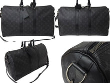 Load image into Gallery viewer, 極美品 LOUIS VUITTON ルイヴィトン エクリプス キーポル バンドリエール45 ボストンバッグ M40569 シルバー金具 ブラック 中古 4b001448
