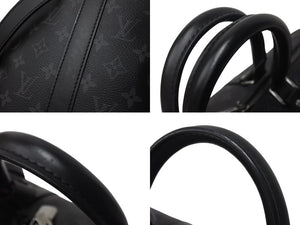 極美品 LOUIS VUITTON ルイヴィトン エクリプス キーポル バンドリエール45 ボストンバッグ M40569 シルバー金具 ブラック 中古 4b001448