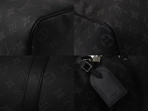 極美品 LOUIS VUITTON ルイヴィトン エクリプス キーポル バンドリエール45 ボストンバッグ M40569 シルバー金具 ブラック 中古 4b001448