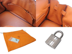ゴルチェ期 HERMES エルメス ショルダーバーキン オレンジ トリヨンクレマンス ◻︎O刻 シルバー金具 美品 中古 4b001459