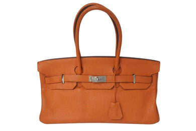 ゴルチェ期 HERMES エルメス ショルダーバーキン オレンジ トリヨンクレマンス ◻︎O刻 シルバー金具 美品 中古 4b001459