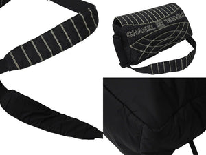 CHANEL シャネル スポーツライン ショルダーバッグ A32807 10番台 ココマーク 刺繍 ナイロン ブラック 美品 中古 4b001460
