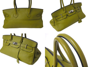 極美品 ゴルチェ期 HERMES エルメス ショルダーバーキン トリヨンクレマンス アニスグリーン □H刻印 ショルダーバッグ 中古 4b001462
