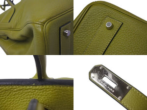 極美品 ゴルチェ期 HERMES エルメス ショルダーバーキン トリヨンクレマンス アニスグリーン □H刻印 ショルダーバッグ 中古 4b001462