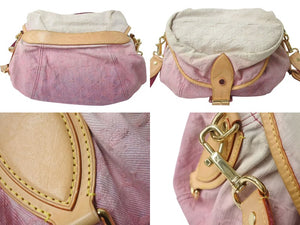 LOUIS VUITTON ルイヴィトン ショルダーバッグ モノグラムデニムサンシャイン M93183 ピンク ホワイト ゴールド金具 美品 中古 4b001463