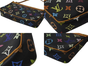 極美品 LOUIS VUITTON ルイヴィトン ポシェットアクセソワール アクセサリーポーチ M92648 モノグラム マルチカラー ブラック 中古 4b001464