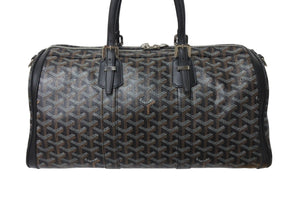 GOYARD ゴヤール クロワジュール35 ハンドバッグ BAE0201405 PVC レザー ブラック シルバー金具 美品 中古 4b001465