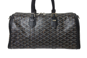 GOYARD ゴヤール クロワジュール35 ハンドバッグ BAE0201405 PVC レザー ブラック シルバー金具 美品 中古 4b001465