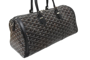 GOYARD ゴヤール クロワジュール35 ハンドバッグ BAE0201405 PVC レザー ブラック シルバー金具 美品 中古 4b001465