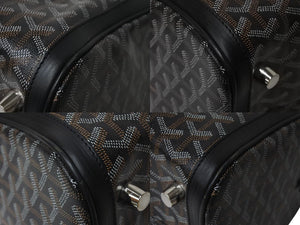 GOYARD ゴヤール クロワジュール35 ハンドバッグ BAE0201405 PVC レザー ブラック シルバー金具 美品 中古 4b001465