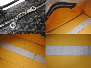 GOYARD ゴヤール クロワジュール35 ハンドバッグ BAE0201405 PVC レザー ブラック シルバー金具 美品 中古 4b001465