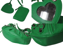 Load image into Gallery viewer, 極美品 BALENCIAGA バレンシアガ ショルダーバッグ 671309 ル カゴールXS グリーン レザー アンティークシルバー金具 中古 4b001471