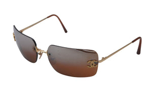 CHANEL シャネル リムレス サングラス ココマーク ラインストーン グラデーション 4017-D サイズ62□15 120 美品 中古 4b001477