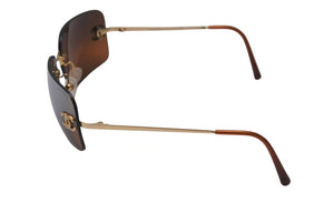 CHANEL シャネル リムレス サングラス ココマーク ラインストーン グラデーション 4017-D サイズ62□15 120 美品 中古 4b001477