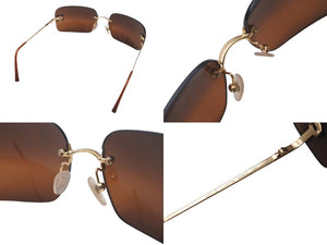 CHANEL シャネル リムレス サングラス ココマーク ラインストーン グラデーション 4017-D サイズ62□15 120 美品 中古 4b001477