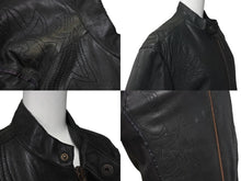 Load image into Gallery viewer, Just Cavalli ジャストカヴァリ 刺繍 デザイン レザー ジャケット ブラック ゴールド 虎柄 アウター サイズM 美品 中古 4b001481