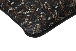GOYARD ゴヤール セナPM クラッチバッグ SENAT2PMLTY01CL01P ブラック PVC レザー シルバー金具 美品 中古 4b001486