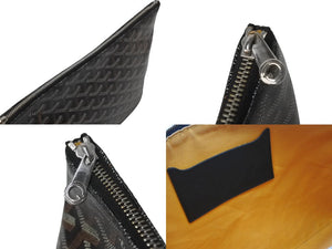 GOYARD ゴヤール セナPM クラッチバッグ SENAT2PMLTY01CL01P ブラック PVC レザー シルバー金具 美品 中古 4b001486