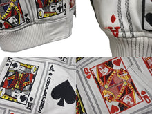Load image into Gallery viewer, 極美品 Supreme シュプリーム Court Cards Hooded Leather Jacket レザージャケット トランプ サイズS 16FW ホワイト ラムレザー 中古 4b001488