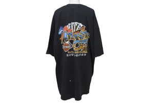 Harley Davidson ハーレーダビットソン ヴィンテージ 半袖Tシャツ NEWJERSEY コットン ブラック レッド サイズ2XL 美品 中古 4b001489