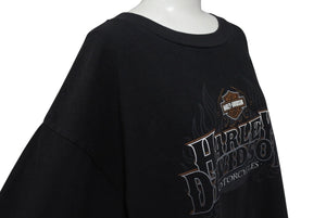 HARLEY DAVIDSON ハーレーダビッドソン ロゴ プリント Tシャツ ブラック サイズXXL ブラック 中古 美品 4b001491