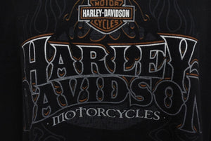 HARLEY DAVIDSON ハーレーダビッドソン ロゴ プリント Tシャツ ブラック サイズXXL ブラック 中古 美品 4b001491