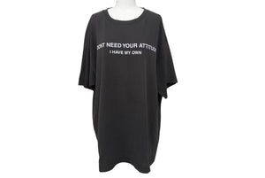 VINTAGE ヴィンテージ I DONT NEED YOUR ATTITUDE I HAVE MY OWN メッセージTシャツ サイズXL フェードブラック 美品 中古 4b001528 