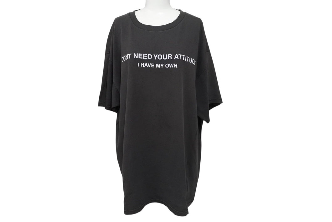 VINTAGE ヴィンテージ I DONT NEED YOUR ATTITUDE I HAVE MY OWN メッセージTシャツ サイズXL フェードブラック 美品 中古 4b001528 