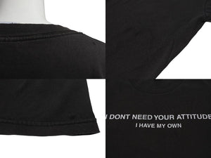 VINTAGE ヴィンテージ I DONT NEED YOUR ATTITUDE I HAVE MY OWN メッセージTシャツ サイズXL フェードブラック 美品 中古 4b001528 