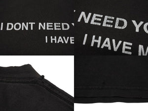 VINTAGE ヴィンテージ I DONT NEED YOUR ATTITUDE I HAVE MY OWN メッセージTシャツ サイズXL フェードブラック 美品 中古 4b001528 