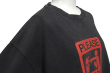 Load image into Gallery viewer, VINTAGE ヴィンテージ PLEASE NO FLASH PHOTOGRAPHY Tシャツ サイズL メッセージ プリント フェードブラック 美品 中古 4b001538