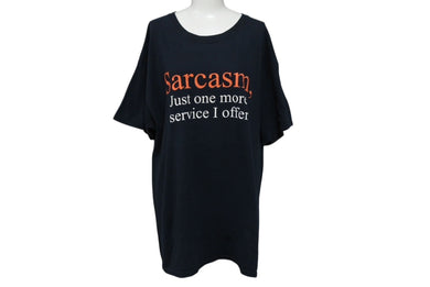 VINTAGE ヴィンテージ 00's Sarcasm サーカズム メッセージTシャツ サイズL プリント ブラック ホワイト レッド 美品 中古 4b001539 