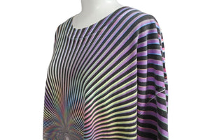 Q-TEES キューティーズ ヴィンテージ Tシャツ サイケデリック 幾何学模様 オーバーサイズ マルチカラー サイズ XL 中古 4b001540 