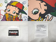Load image into Gallery viewer, VINTAGE ヴィンテージ 90&#39;s BETTY BOOP ベティーブープ 半袖Tシャツ サイズXL ピースマーク ホワイト 1993年 良品 中古 4b001543