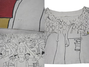 VINTAGE ヴィンテージ BEAVIS AND BUTT-HEAD ビーバスアンドバットヘッド 半袖Tシャツ ホワイト 総柄 美品 中古 4b001544