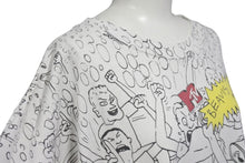 Load image into Gallery viewer, VINTAGE ヴィンテージ BEAVIS AND BUTT-HEAD ビーバスアンドバットヘッド 半袖Tシャツ ホワイト 総柄 美品 中古 4b001544