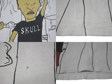 Load image into Gallery viewer, VINTAGE ヴィンテージ BEAVIS AND BUTT-HEAD ビーバスアンドバットヘッド 半袖Tシャツ ホワイト 総柄 美品 中古 4b001544